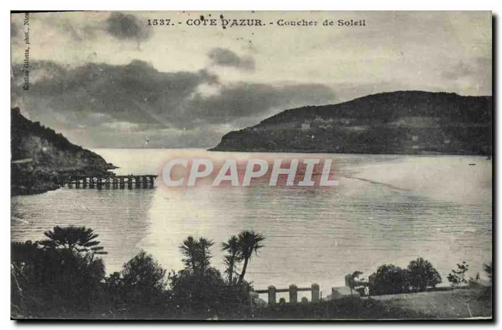 Costa do Azul — Pôr do Sol — Edição Giletta, Nîmes, n° 1537 - Frente