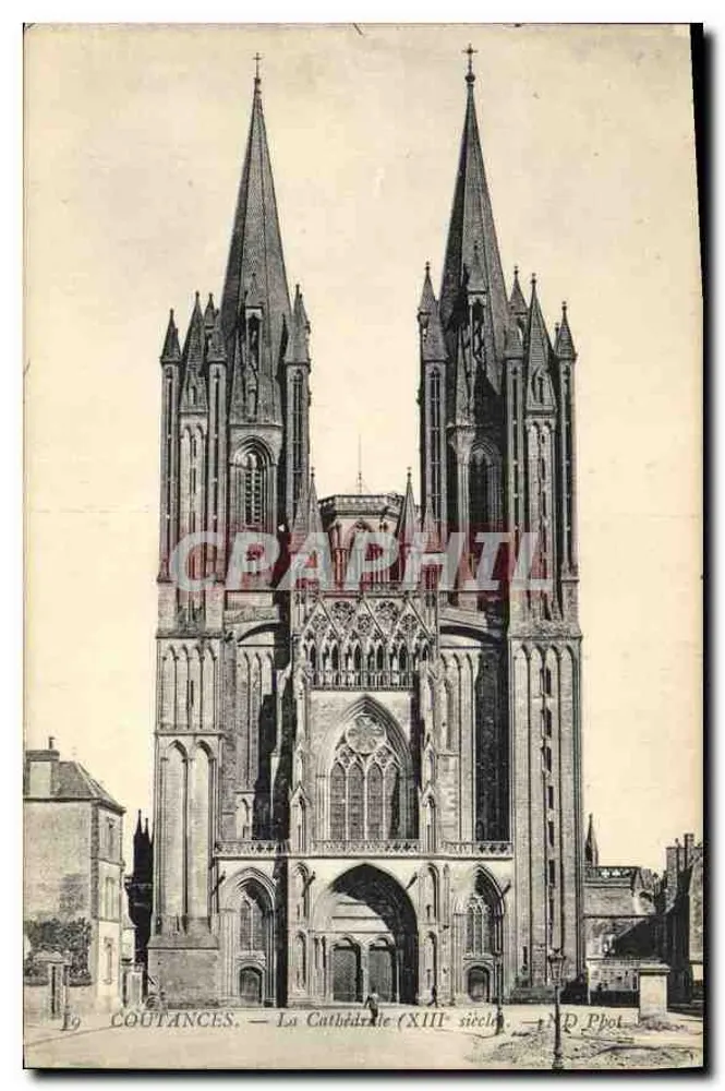 Coutances — De Kathedraal (13e eeuw) — P. Phot. - Voorkant