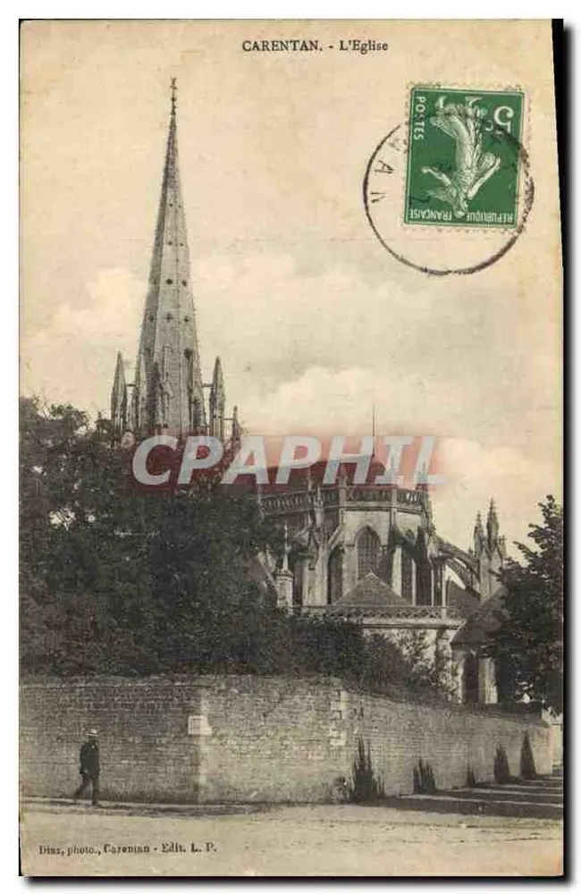 Carentan - A Igreja — foto de Dinas, edição L. P. - Frente