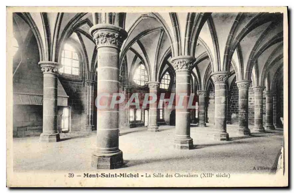 Mont-Saint-Michel — Die Saal der Ritter (13. Jahrhundert) — A l'Hermine, Nr. 39 - Vorderseite