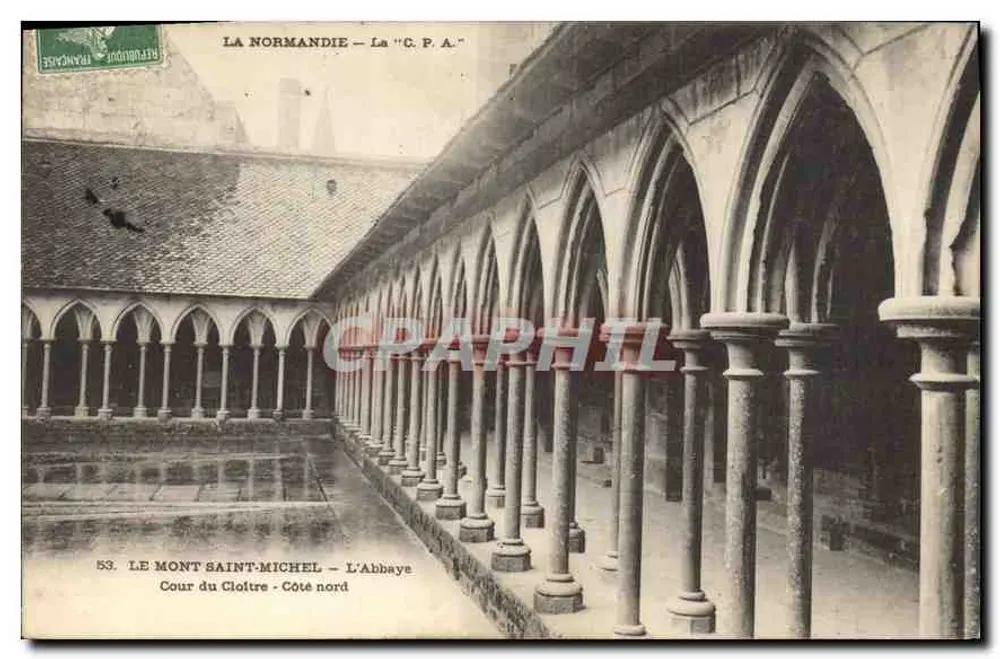 Mont Saint-Michel — Die Abtei — Hof des Klausurhofes — Nordseite — Die C.P.A. - Vorderseite