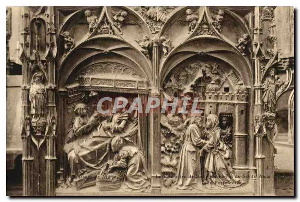 De Geboorte van Maria — De Ontdekking van Sint Anna en van Sint Anna — Gouden Poort — L. Garcin, fot. edit., Amiens (Depot) — Serie M3 - Voorkant