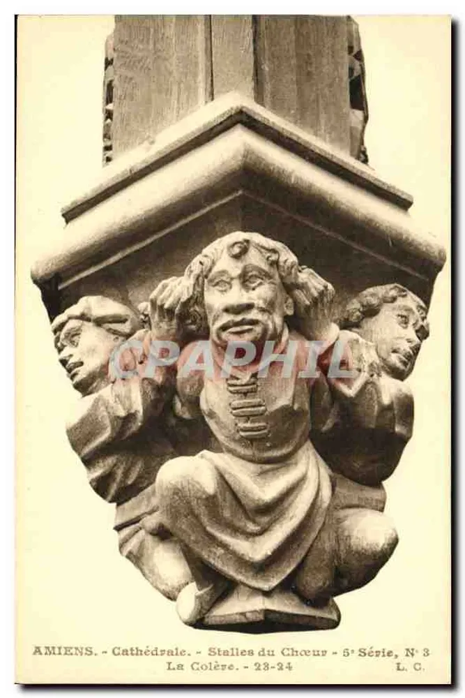 Amiens - Kathedrale - Chorbanken - Die Wut - 5. Serie, N° 3 - Vorderseite