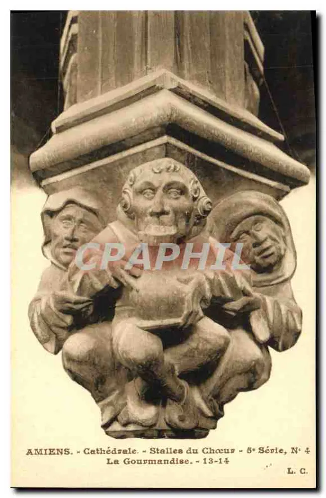 Amiens - Kathedrale - Chorbanken - Die Gourmande - 5. Serie, Nr. 4 - Vorderseite