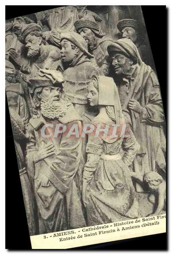 Amiens - Kathedrale - Geschichte des Heiligen Firmin (Detail) - Vorderseite