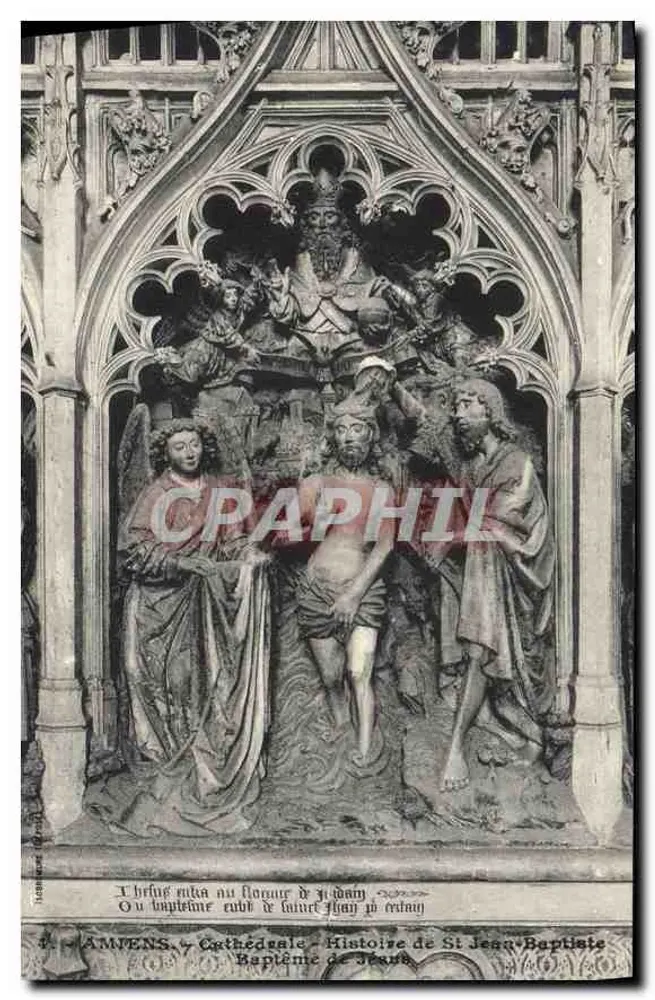 Amiens - Kathedrale - Geschichte des hl. Johannes des Täufers - Taufe Jesu - Vorderseite