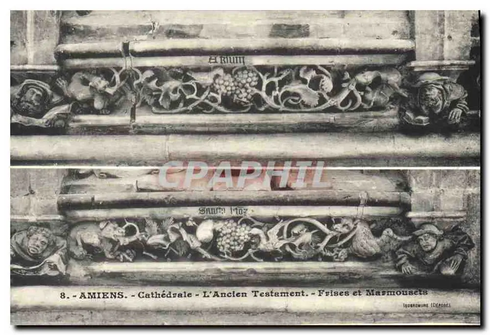 Amiens - Cathédrale - L'Ancien Testament - Frises et Marmoussets - Recto