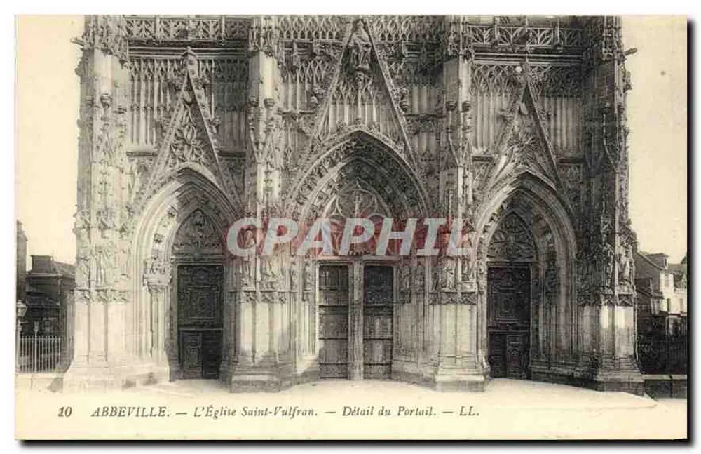 Abbeville — Die Kirche Saint-Pulfron — Detail des Portals — LL. - Vorderseite