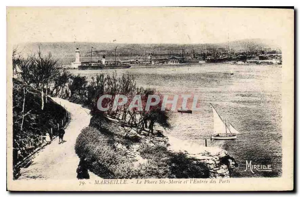 MARSEILLE - Ansicht des Leuchtturms Ste-Marie und des Hafeneingangs — Mireille, n°79 - Vorderseite
