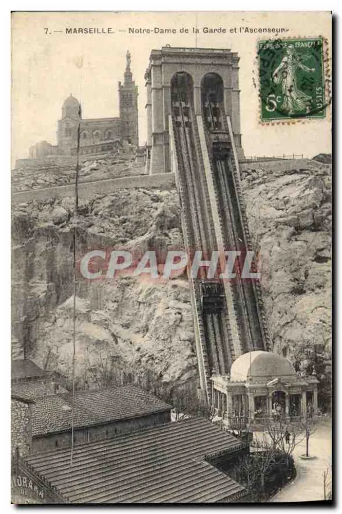 MARSEILLE — Notre-Dame de la Garde und der Aufzug — Verlag Rama, n°7 - Vorderseite