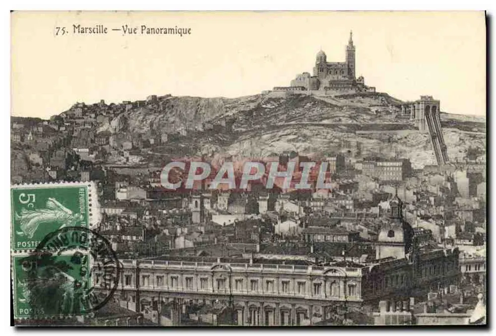 Marseille — Vista Panorâmica — Bilhete postal moderno n°75 - Frente