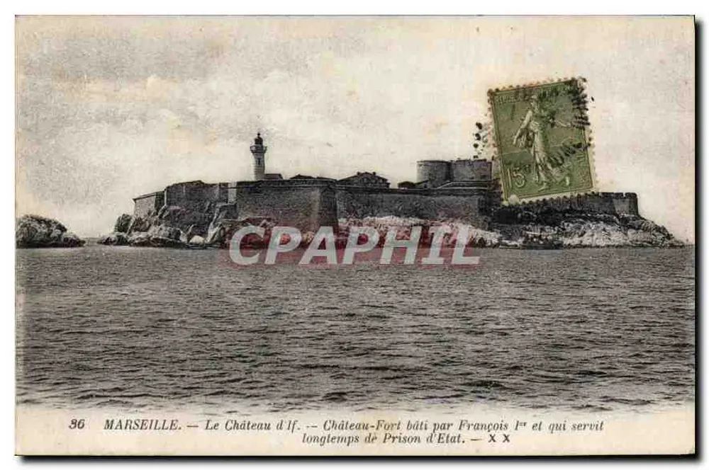 Marseille — Das Schloss If — Burg, gebaut von Franz I und lange Zeit als Staatsgefängnis genutzt - Vorderseite