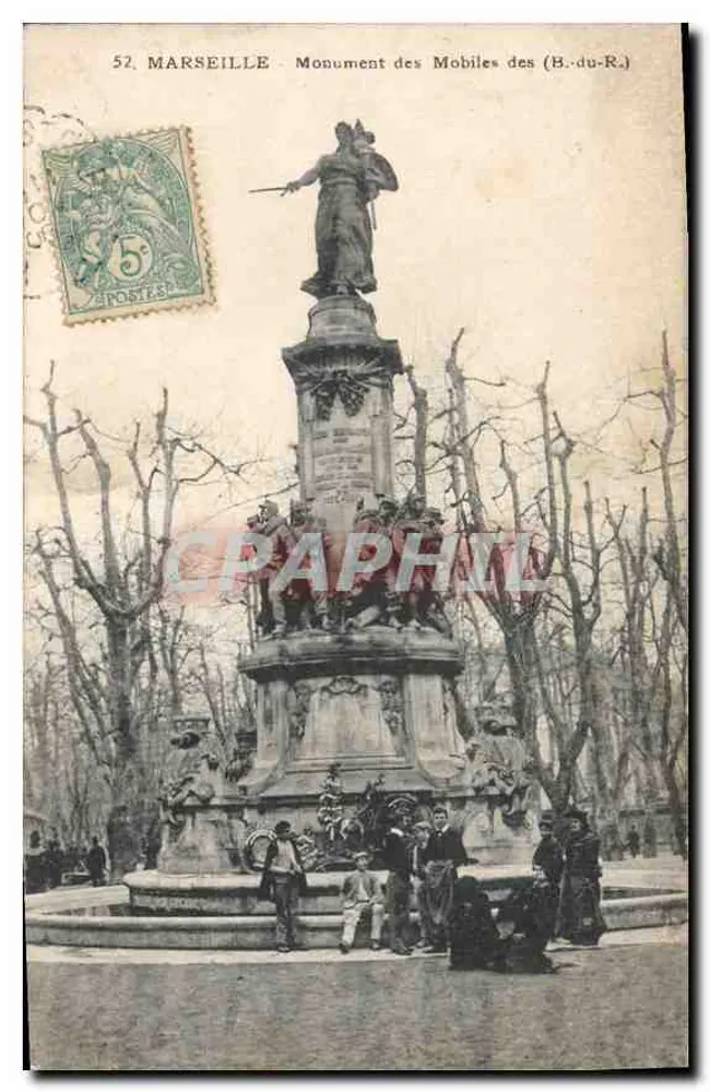 Marseille — Denkmal der Mobiles der (B.-du-R.) — unbekannter Verlag, Nr. 52 - Vorderseite