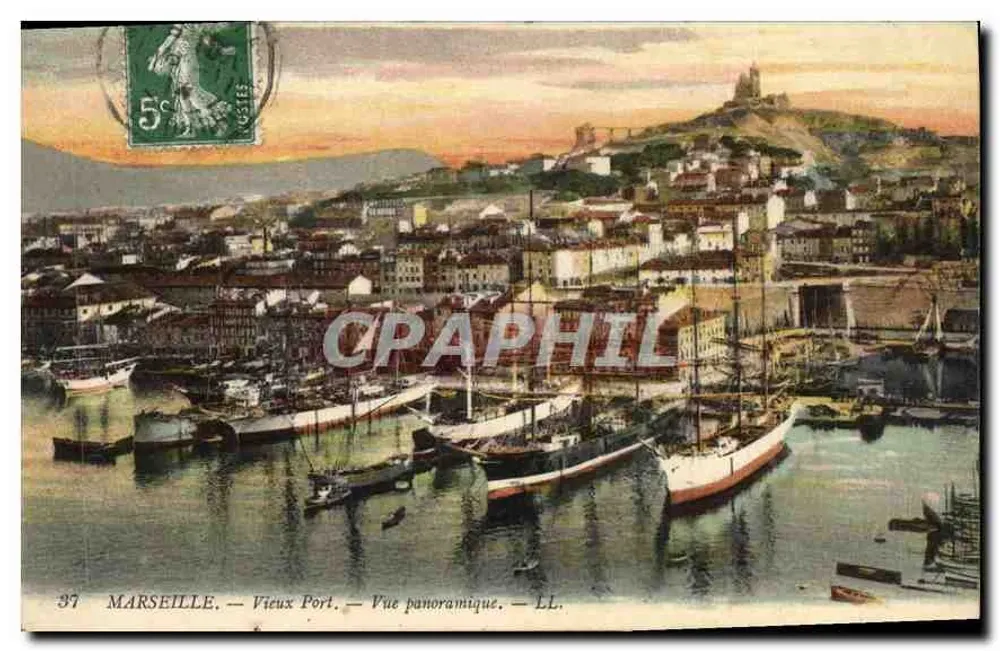 Marseille — Vieux Port — Panoramablick — LL. - Vorderseite