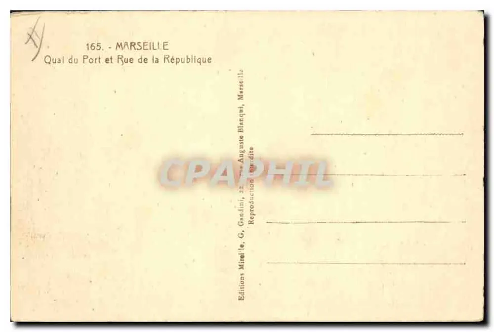 Marseille — Quai du Port und Rue de la République — Mireille - Rückseite