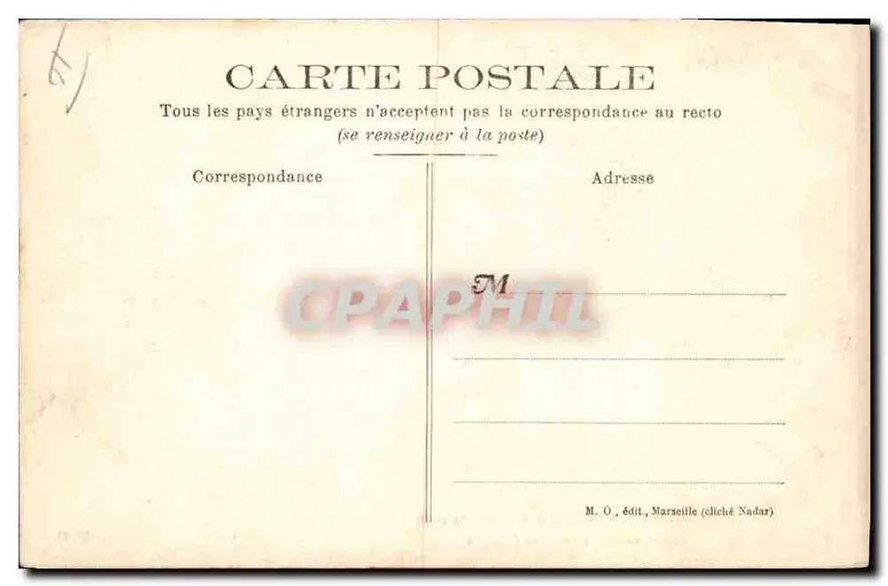 Turcos diante do Palácio da Argélia — Exposição Colonial 1906 — M. O. édit, Marselha - Verso