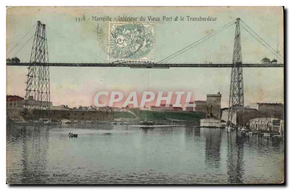 Marseille - Innenansicht des Alten Hafens & der Transbordeur — Photographie C. Lateur, Marseille, n° 3518 - Vorderseite