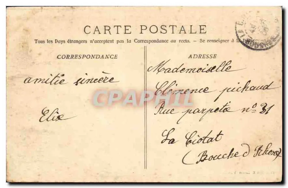 Marseille - Innenansicht des Alten Hafens & der Transbordeur — Photographie C. Lateur, Marseille, n° 3518 - Rückseite