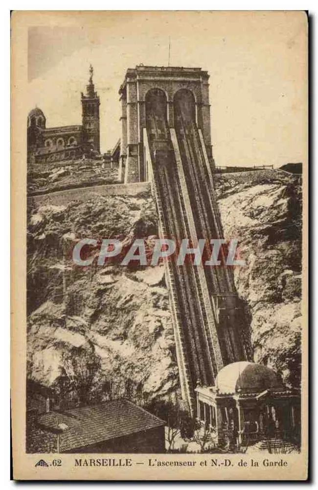Marseille — O elevador e N.-D. de la Garde - Frente
