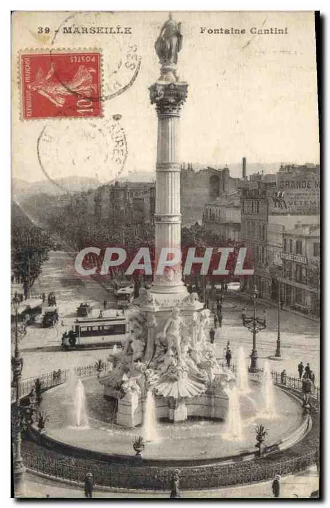 Marseille — Fontaine Cantini — Editora: Grimaud & Cie, n° 38 - Frente