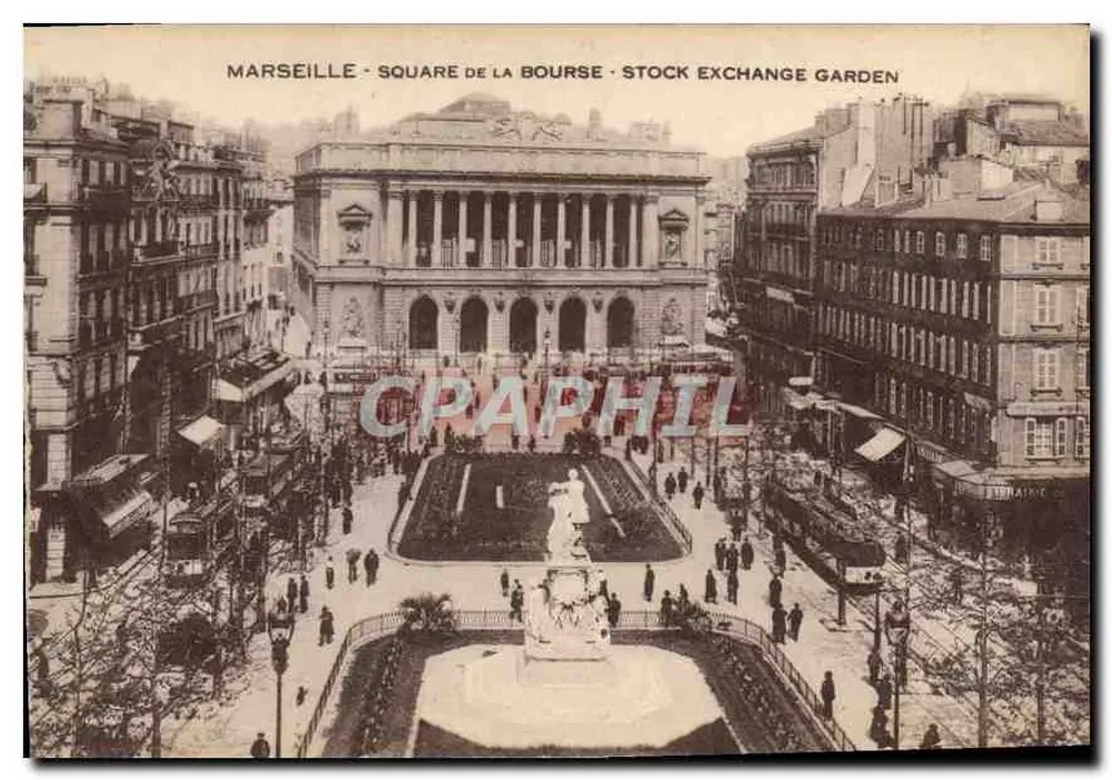Marselha - Square de la Bourse - Jardim da Bolsa - Frente