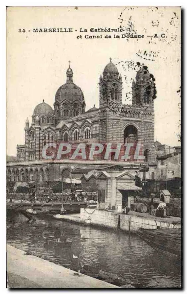 Marseille - Die Kathedrale und der Kanal der Zollstelle — A.C. n°34 - Vorderseite