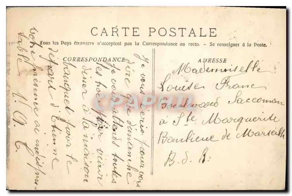 Marseille - Der Eingang zum Alten Hafen — Verleger nicht sichtbar, Seriennummer 2481 bis - Rückseite