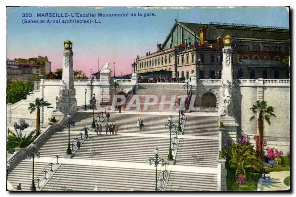 Marseille — L'Escalier Monumental de la gare — (Senés et Arnal architectes) — LL - Vorderseite