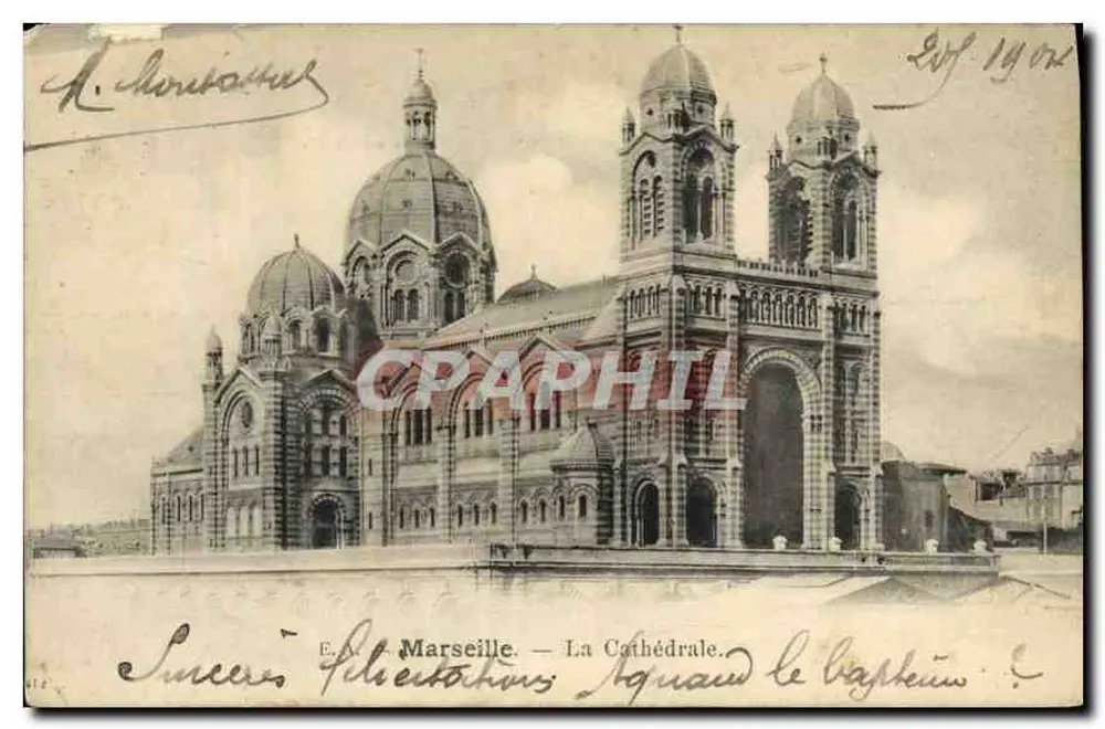 Marseille — A Catedral. Vista antes do batistério — Editor: C. Chouvenin - Frente
