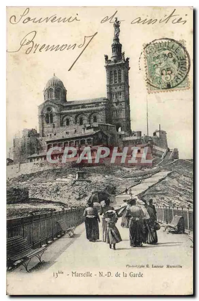 Marselha - N.-D. de la Garde — Fototipo R. Lacour Marselha — Lembrança de Amizade - Frente