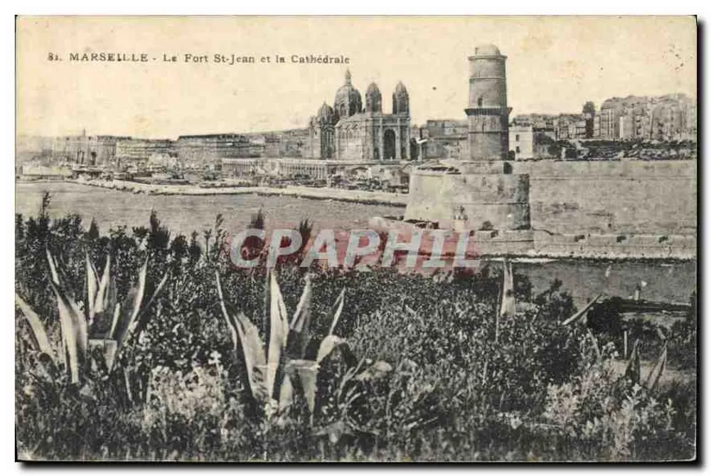 Marseille - Fort Saint-Jean und die Kathedrale - Vorderseite