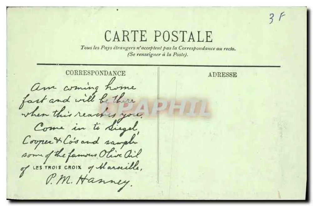 Marselha — O Castelo de If — LL. - Verso