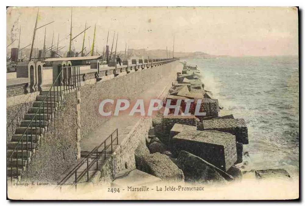 Marselha - A Ponte-Promenade — Editor E. Lacour, n° 2494 - Frente