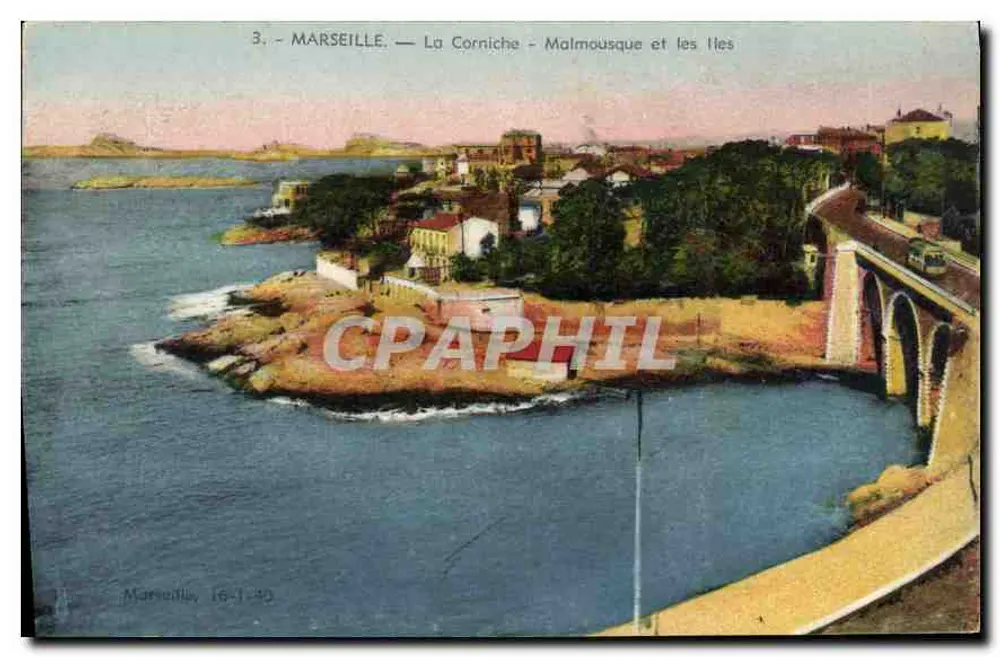Marseille — De Corniche - Malmousque en de eilanden — Uitgave « La Cigogne » - Voorkant