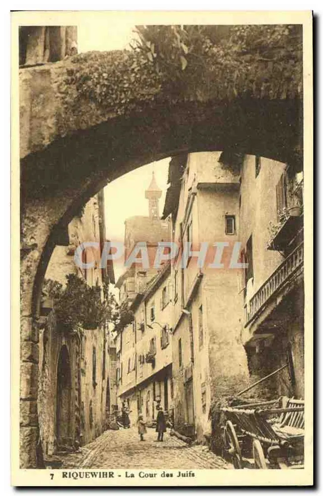 Riquewihr - A Cour dos Judeus — vista sob um arco de pedra, editor Wibecq, n°7 - Frente