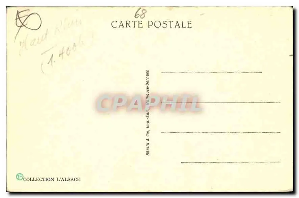 Riquewihr — Allgemeine Ansicht und die Alsatien-Ebene — Braun & Cie, Imp.-Verlag, Kuhhouse-Dornach - Rückseite