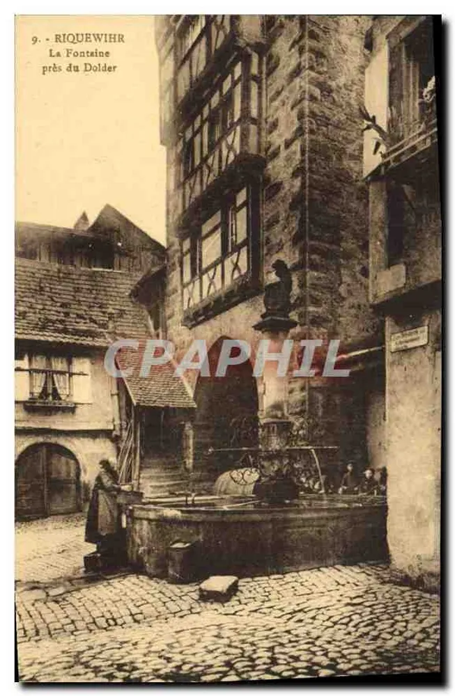 Riquewihr — Die Fontaine près du Dolder — Verlag E. Berch Riquewihr - Vorderseite