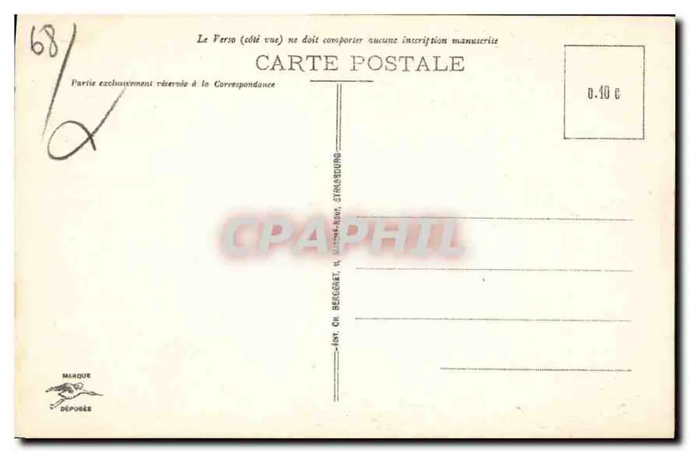 Riquewihr - A Porta Alta — editor Bergeret, Strasbourg, n°7 - Verso