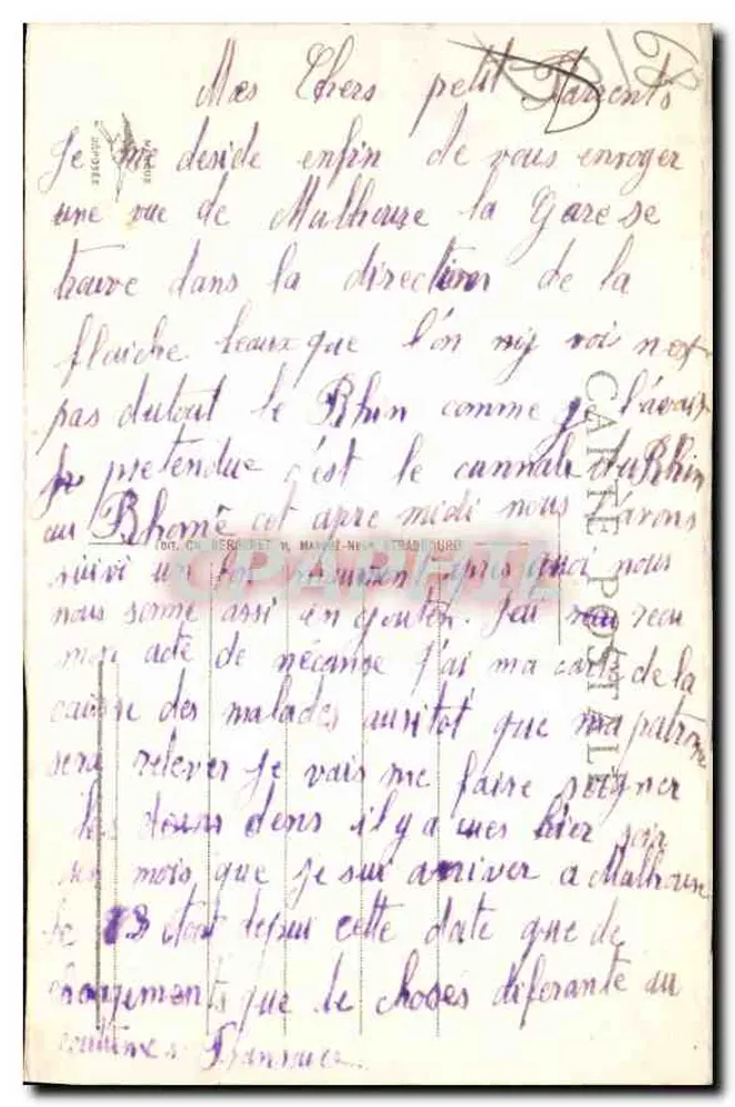 Mulhouse - Entrada na Cidade — edição C. Berquet, n°3 - Verso