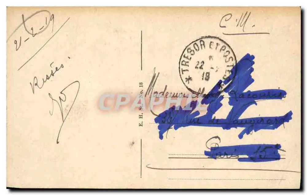 Mülhausen i. Elsass — Bollwerkturm na Metzerstrasse — editor E.H. Série No. 18 - Verso