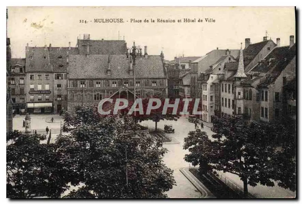 Mulhouse - Place de la Réunion und Rathaus — unbekannter Verleger, Nr. 314 - Vorderseite