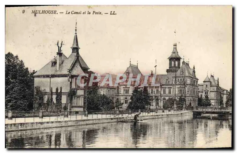 Mulhouse — O Canal e a Correios — LL. - Frente