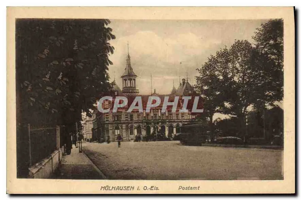 Mölhausen i. O.-Els. — Postamt — editor Felix Luib, Strasbourg - Frente