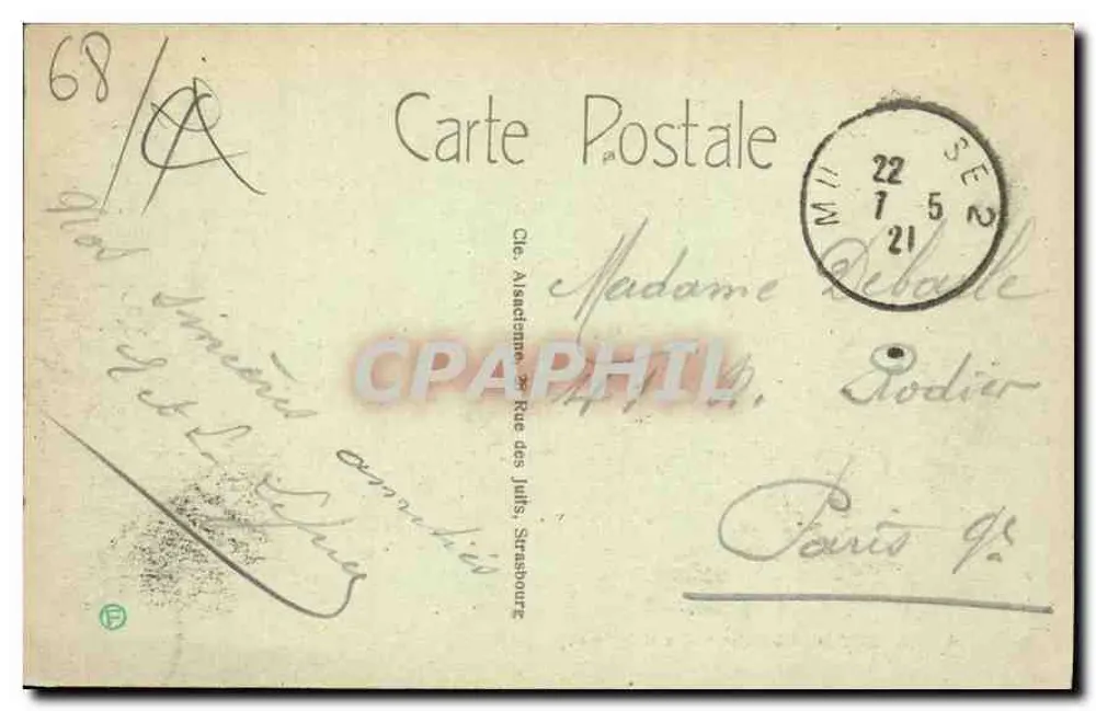 Mulhouse — Das Postamt und der Kanal — C.A.P. - Rückseite