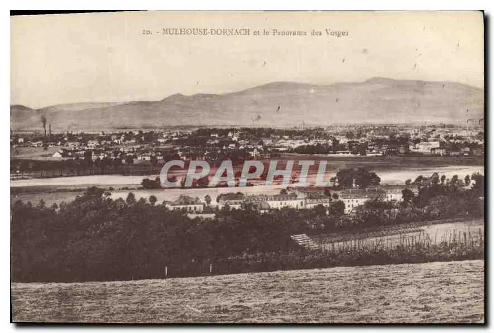Mulhouse-Dornach und das Panorama der Vosges — Vintage Postcard/Antike Ansichtskarte n° 20 — Verlag Marquer - Vorderseite
