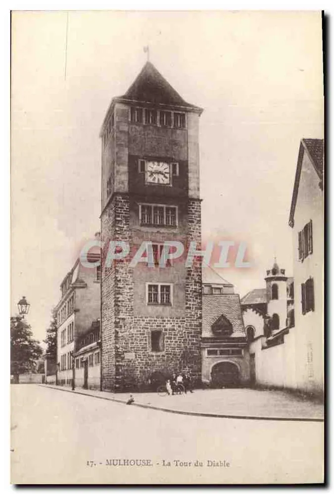 Mulhouse - A Torre do Diabo — editor Oh. Berberet, Strasbourg, n° 17 - Frente