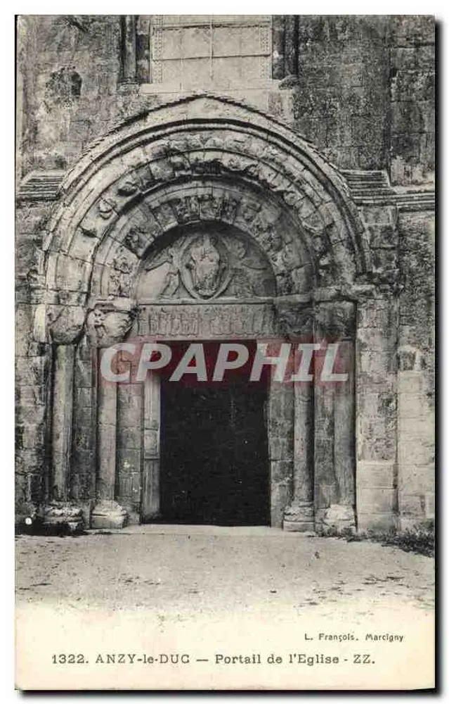 Anzy-le-Duc — Il Portale della Chiesa — L. François. Marcigny - Recto