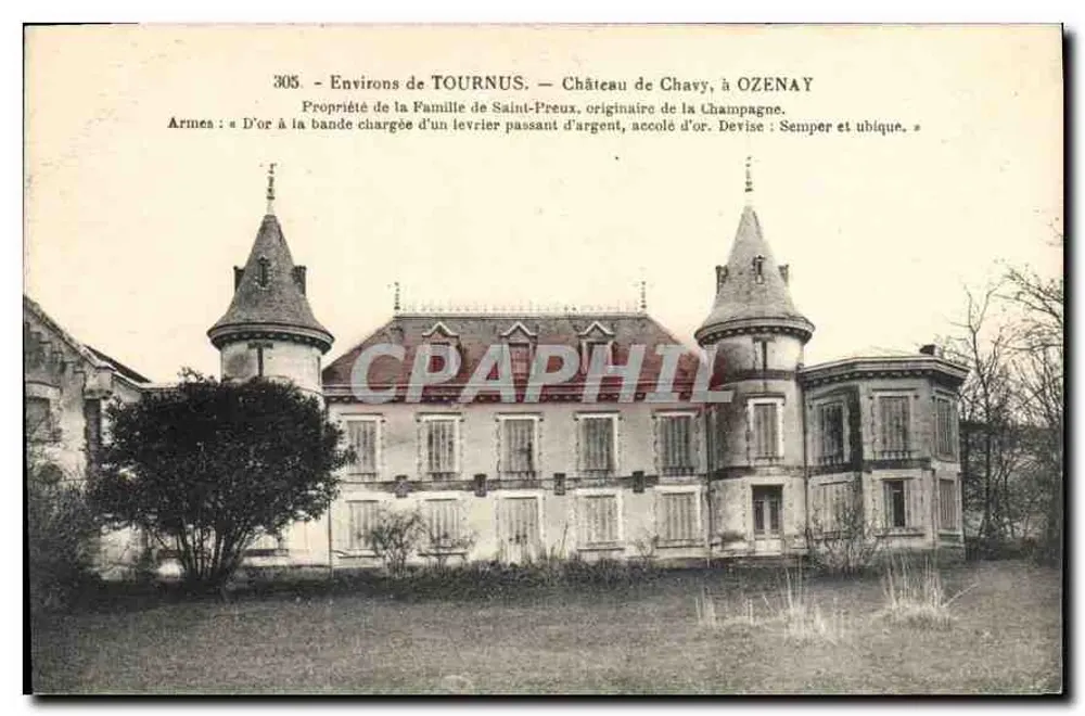 Castillo de Chavy en Ozenay — Alrededores de Tournus — Editor Forestier, n°305 - Anverso
