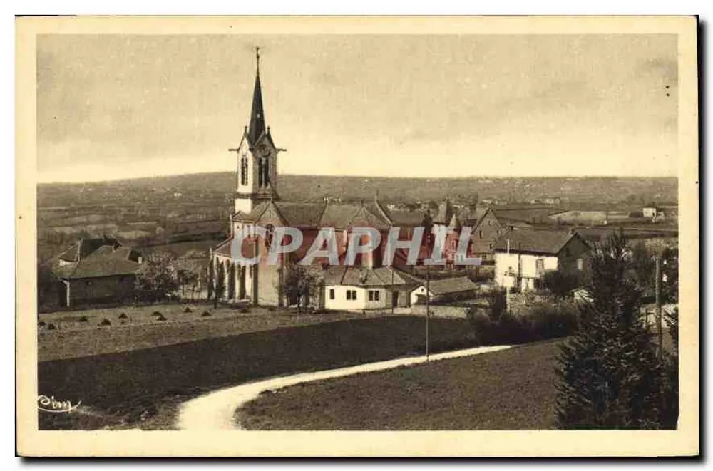 St-Igny-de-Roche — Die Kirche und das Schloss — Pelloigravure Combier, Mâcon - Vorderseite