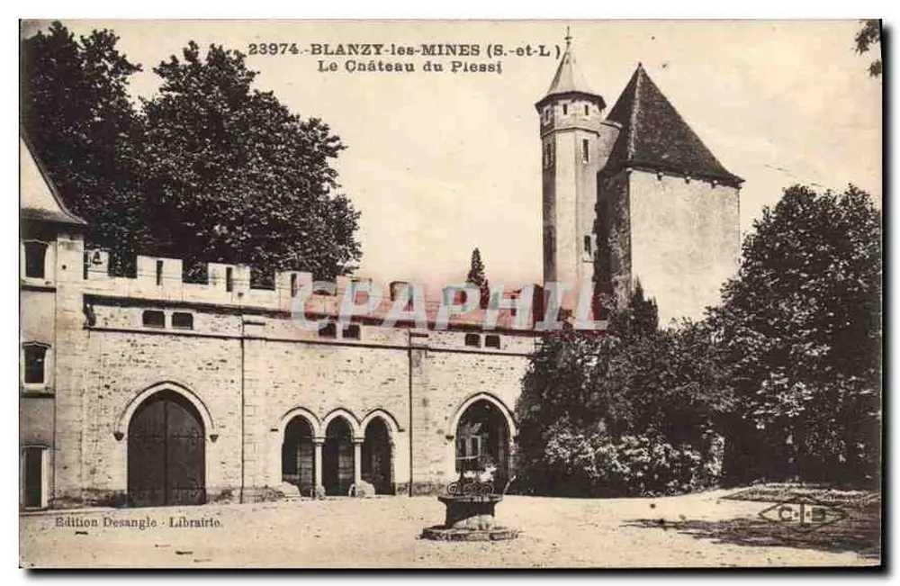 Blanzy-les-Mines (S.-et-L.) — Ansicht des Schlosses du Plessis — Édition Desangle - Librairie - Vorderseite